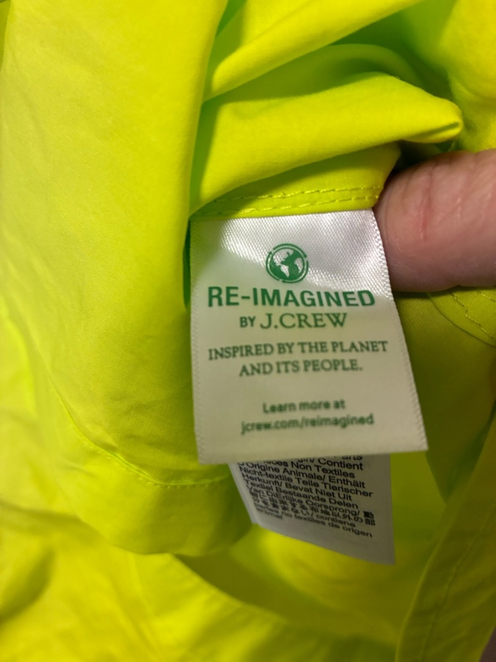 J. Crew Neon Lime Button-Up Shirt - Picture 4 of 8